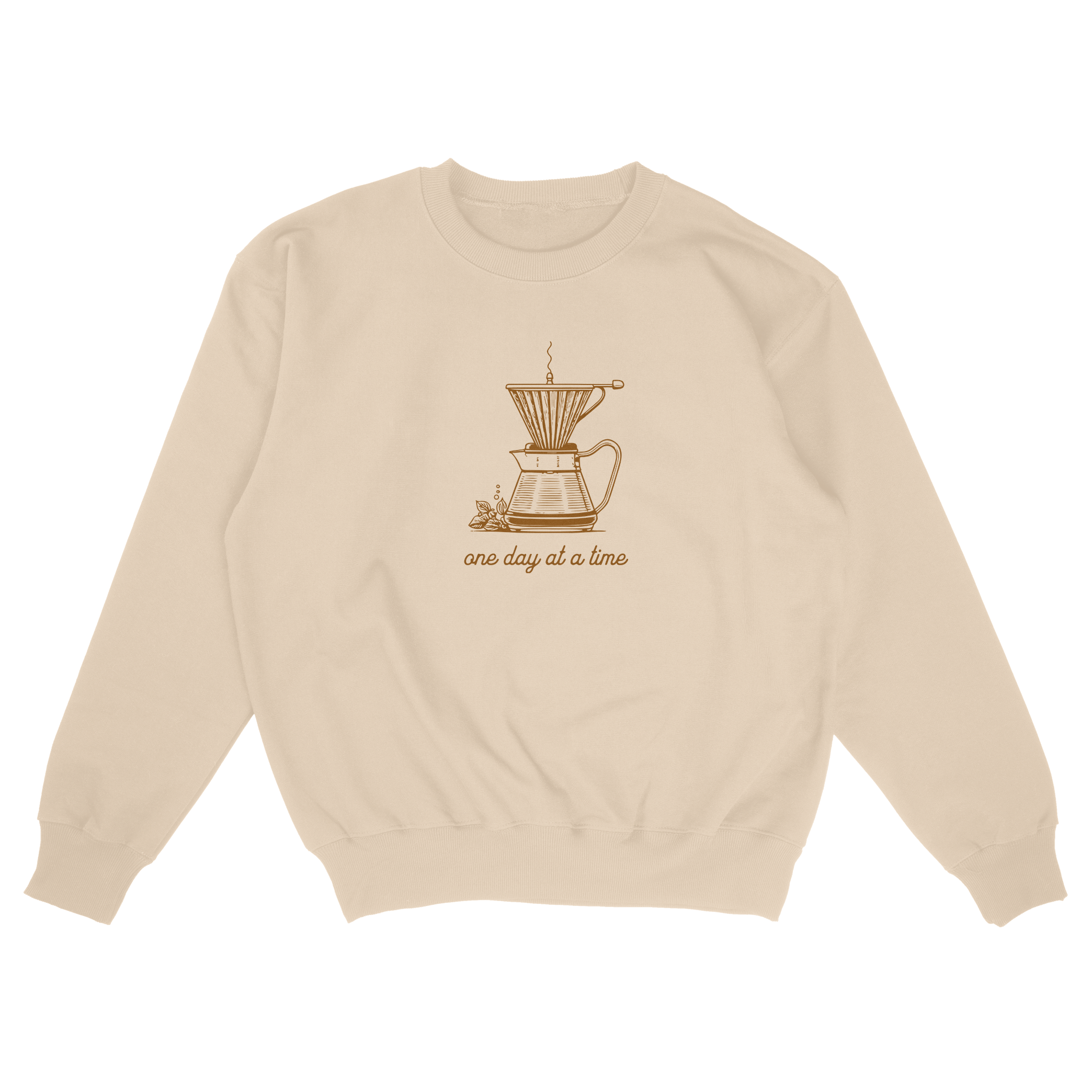 One Day At a Time - Beige Crewneck