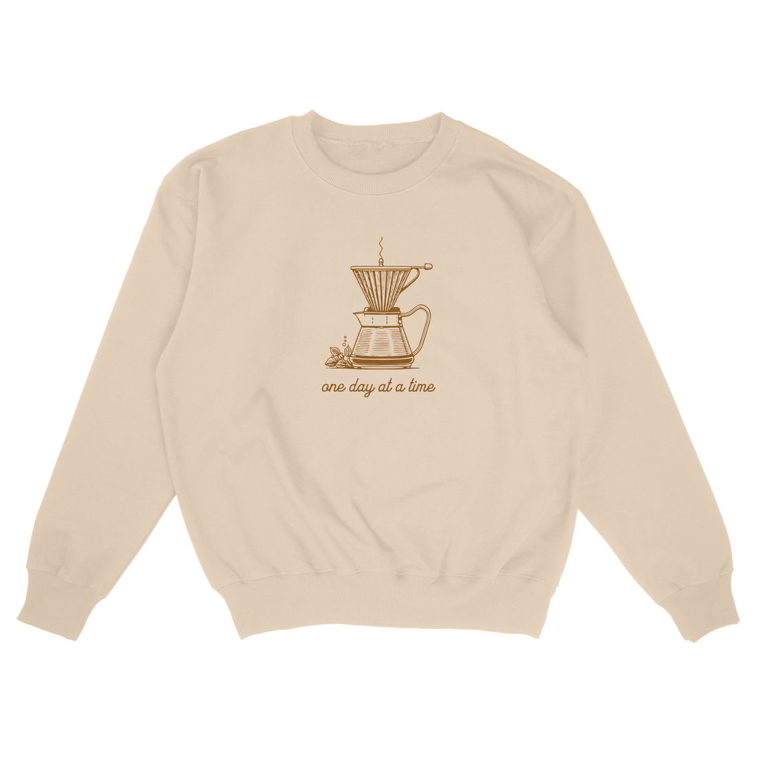 One Day At a Time - Beige Crewneck